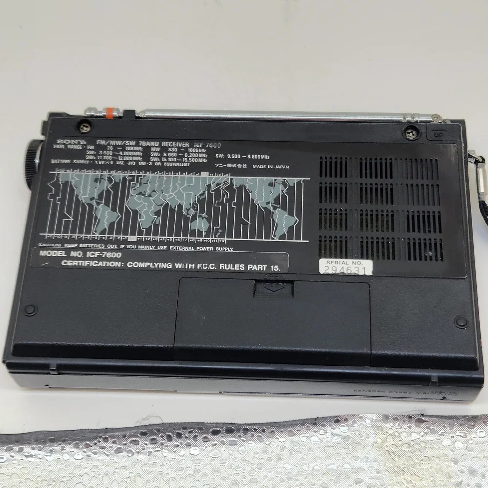 Vintage Sony ICF-7600 FM MW SW 7 Band Portable Radio Tested Read